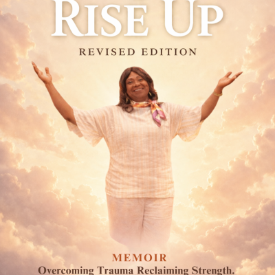 Dr. Jasneth James on the cover of I Rise Up revised edition memoir about overcoming abuse and rising through faith
